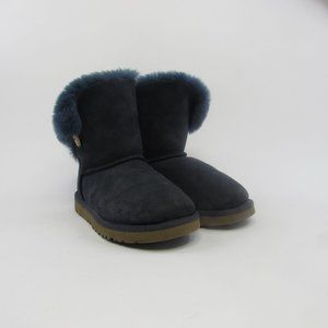 UGG Boot Bailey Button Girls Sz4 Blue